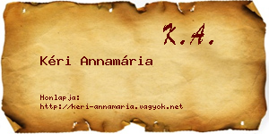 Kéri Annamária névjegykártya